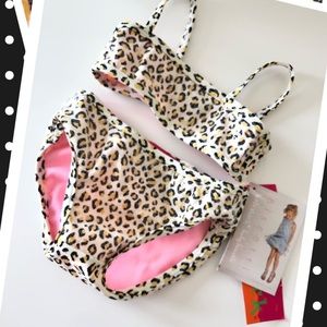 NWT “Biscotti Baby” Sequin Leopard Swimsuit 2PC